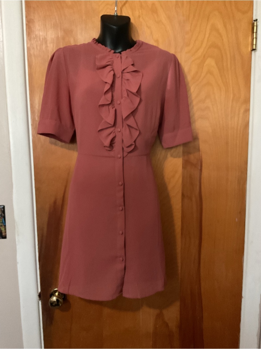 Forever 21 Dusty Rose Ruffle Front Mini Dress